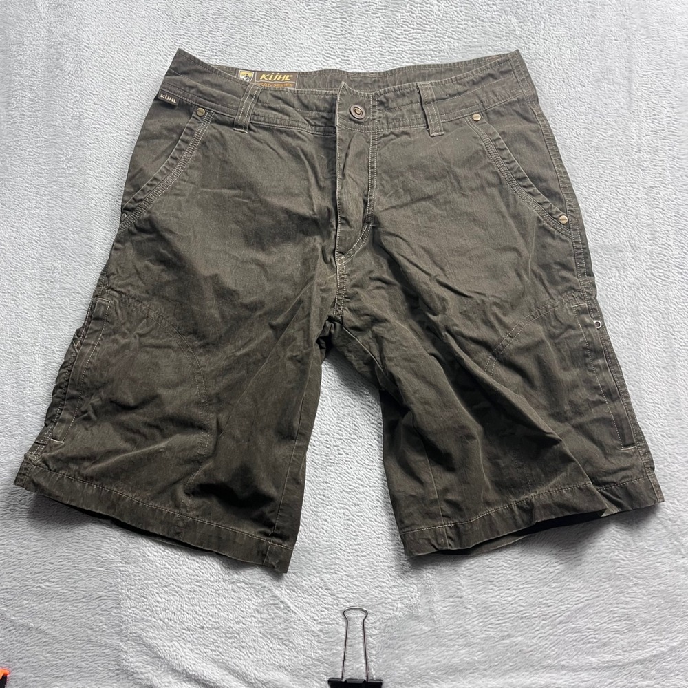 Kuhl Crag Series Mens Brown Hiking Cargo Shorts Size 30 Cotton Nylon Blend